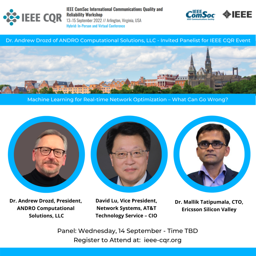 Dr. Andrew Drozd - Invited Panelist for IEEE CQR